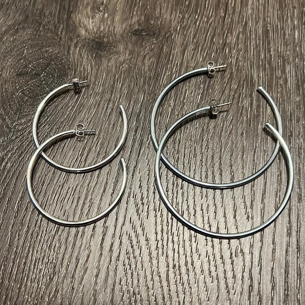 J. Crew Silver Hoops Set